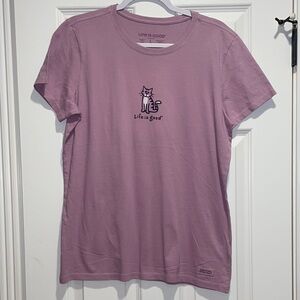 Life Is Good Mauve Cat Tee